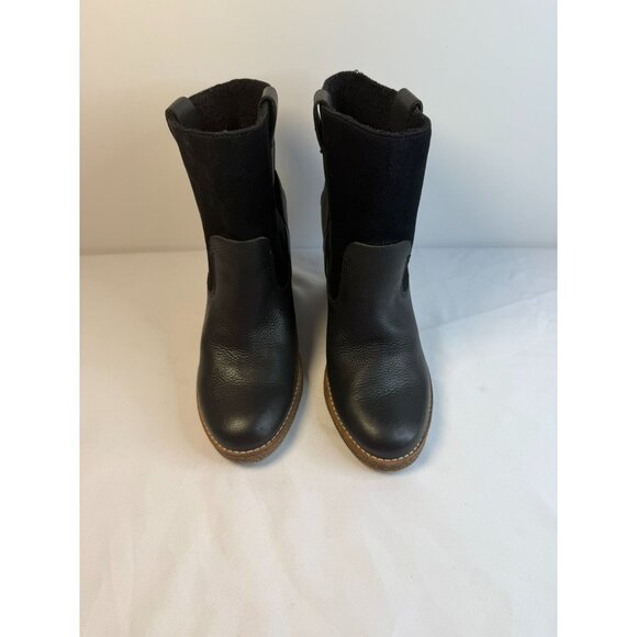 Dolce Vita Pavlos Wedge Heel Womens Size 9.5 Black Leather Suede Booties Casual - Picture 2 of 11